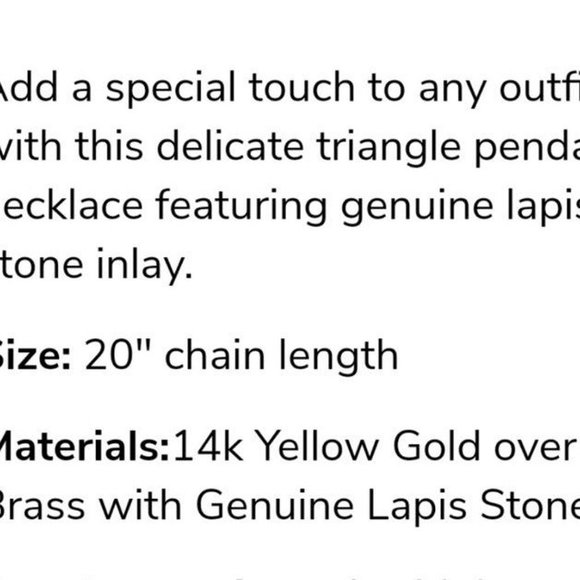 Brand New Michelle Campbell Genuine Lapis Stone 14K Gold Plated Inlay Necklace - Picture 7 of 8